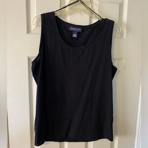 Black Sleeveless tank Top by Jones New York signature woman 1X XL cotton spandex